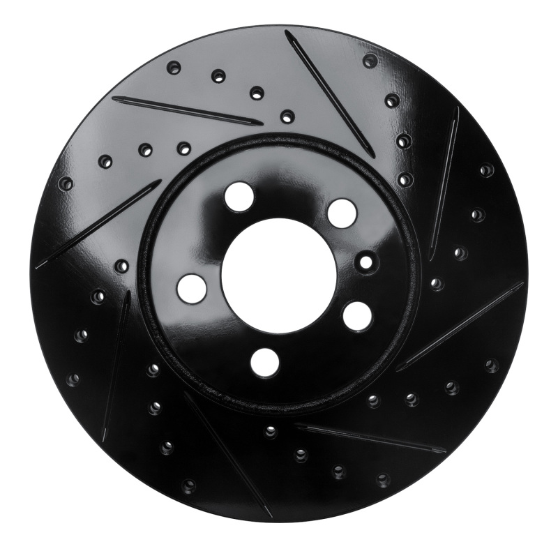 Picture of R1 98-18 Audi A1 (Mexico) Front Right Drilled & Slotted Black Brake Rotor
