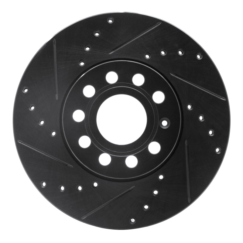 Picture of R1 05-25 Audi Q2 (Mexico) Front Left Drilled & Slotted Black Brake Rotor