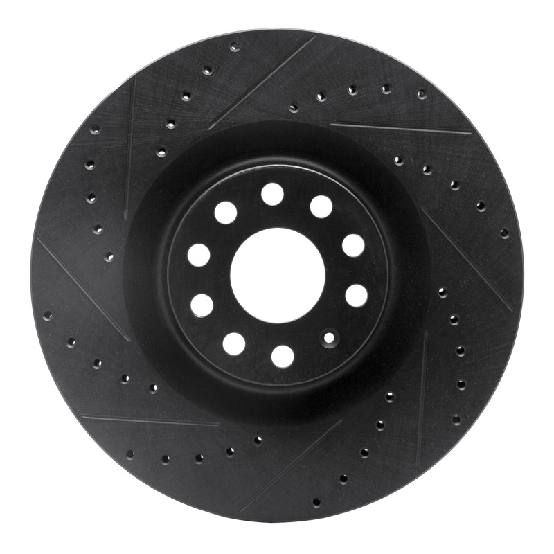 Picture of R1 06-13 Audi S3 (Mexico) Front Left Drilled & Slotted Black Brake Rotor