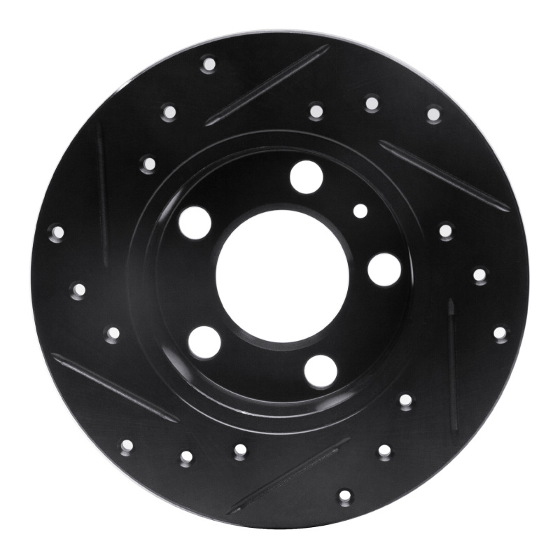 Picture of R1 98-24 Audi A1 (Mexico) Rear Left Drilled & Slotted Black Brake Rotor