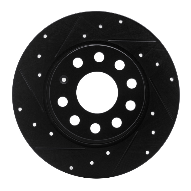 Picture of R1 05-25 Audi A3 (Mexico) Rear Left Drilled & Slotted Black Brake Rotor