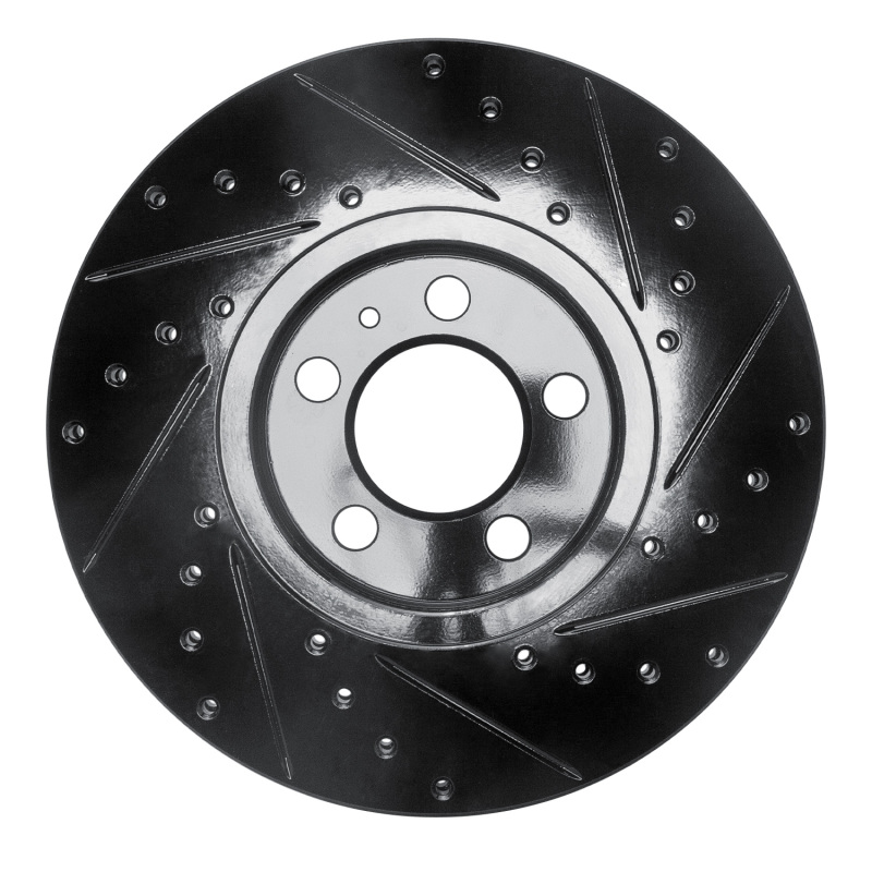 Picture of R1 98-18 Audi A1 (Mexico) Front Left Drilled & Slotted Black Brake Rotor