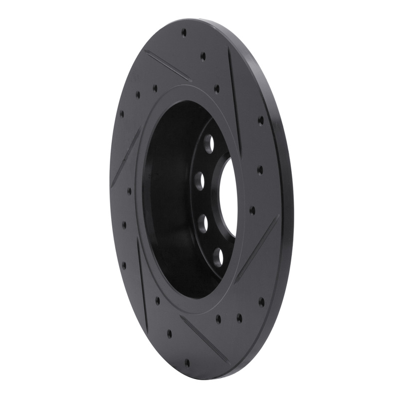 Picture of R1 05-25 Audi A3 (Mexico) Rear Left Drilled & Slotted Black Brake Rotor