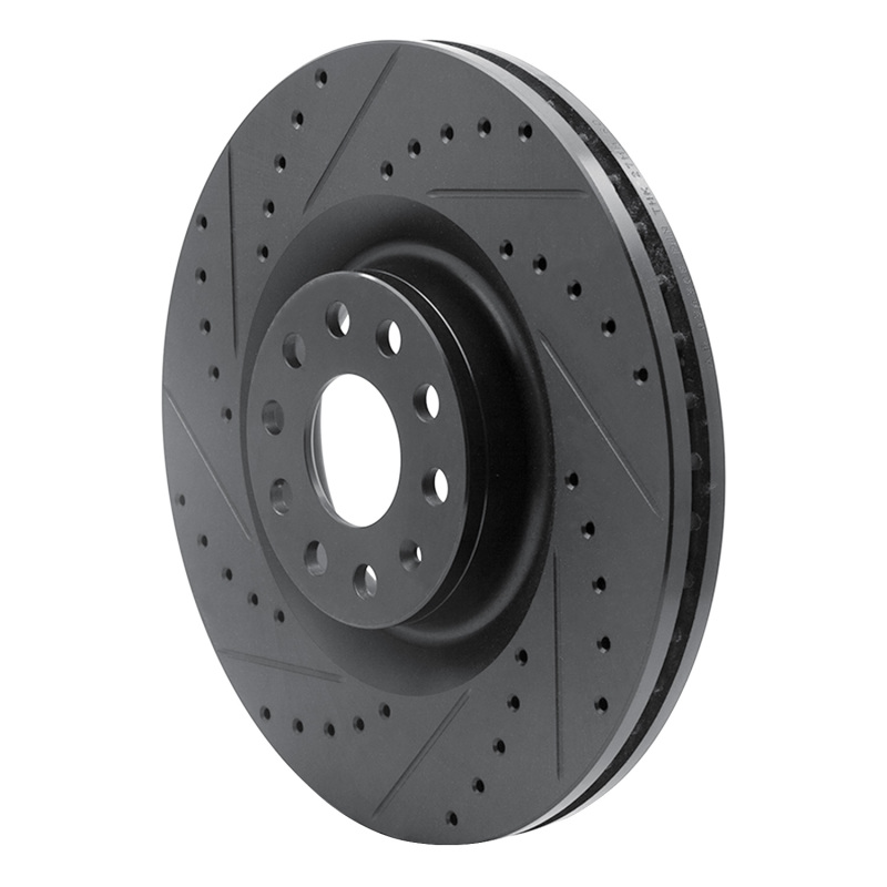 Picture of R1 06-13 Audi S3 (Mexico) Front Left Drilled & Slotted Black Brake Rotor