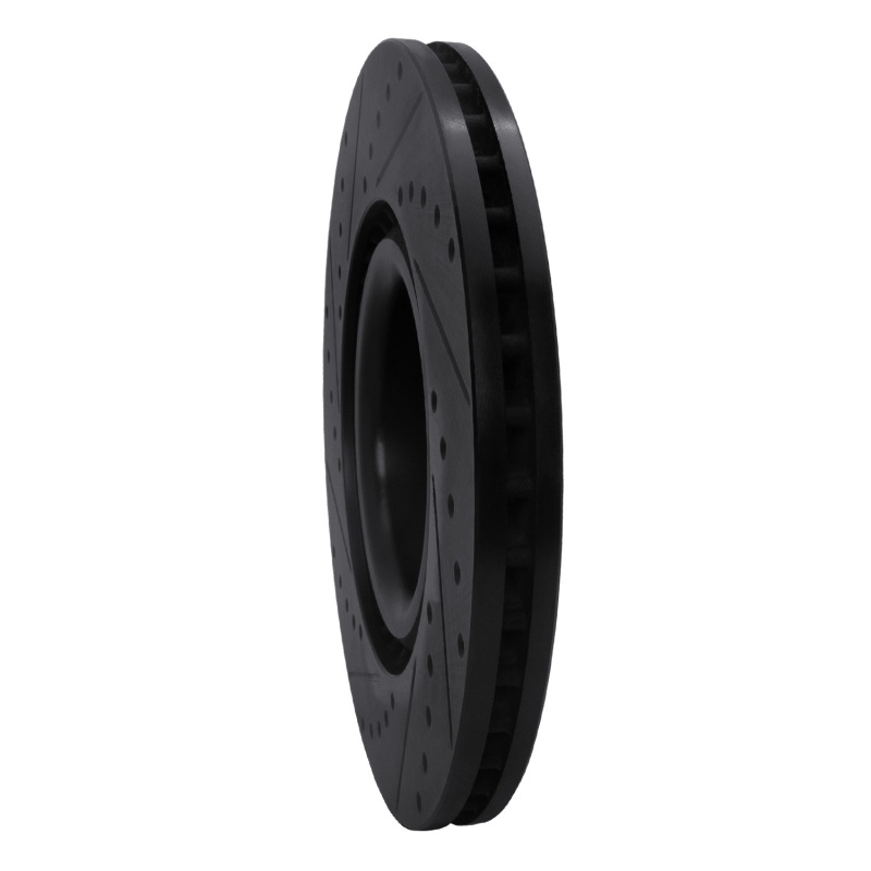 Picture of R1 06-13 Audi S3 (Mexico) Front Right Drilled & Slotted Black Brake Rotor