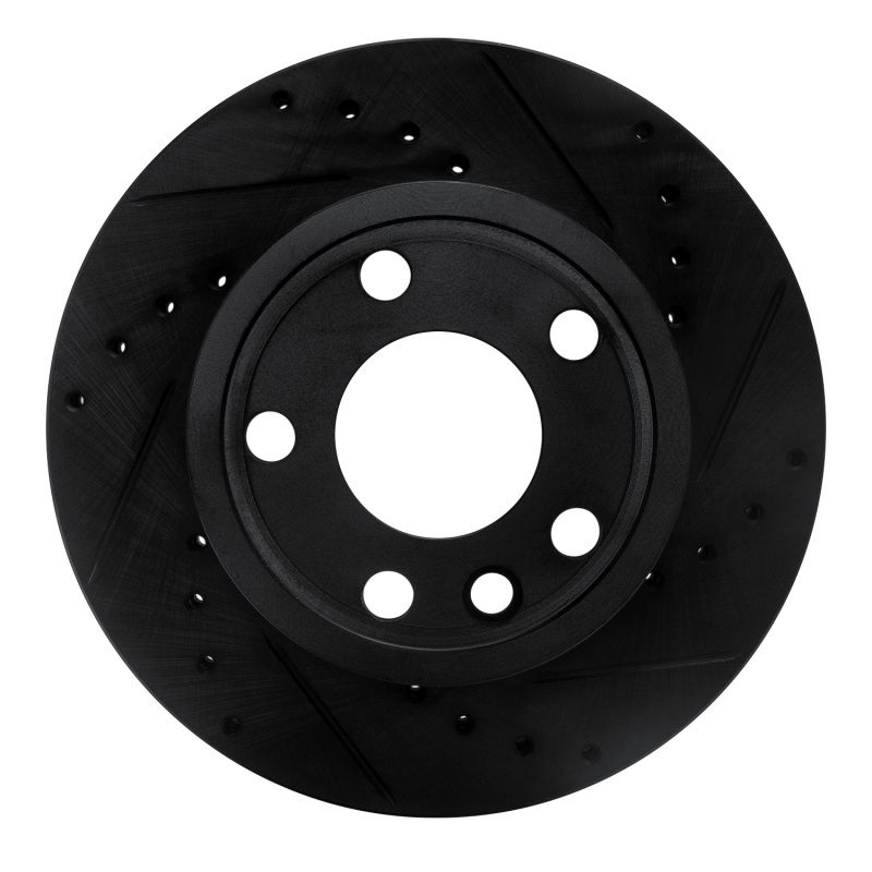 Picture of R1 92-95 Volkswagen EuroVan Front Right Drilled & Slotted Black Brake Rotor
