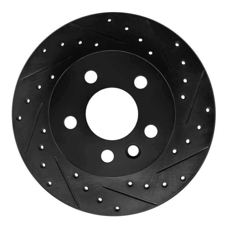 Picture of R1 92-95 Volkswagen EuroVan Front Right Drilled & Slotted Black Brake Rotor