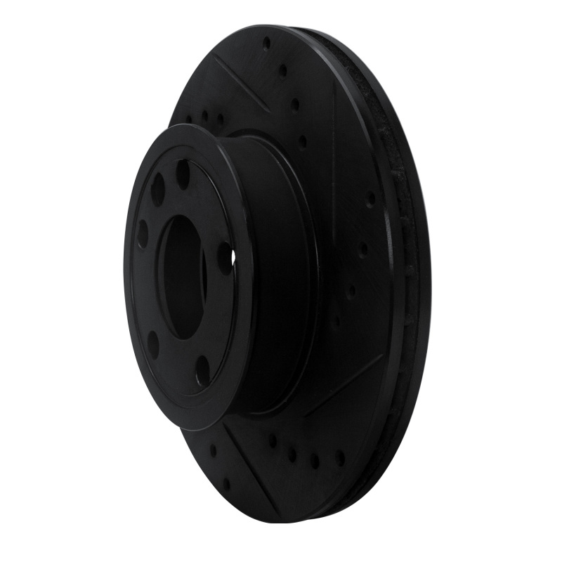 Picture of R1 92-95 Volkswagen EuroVan Front Right Drilled & Slotted Black Brake Rotor
