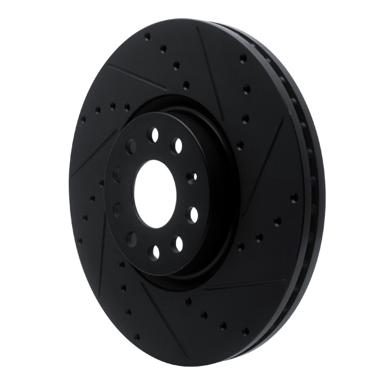 Picture of R1 18-25 Volkswagen ATLAS Front Right Drilled & Slotted Black Brake Rotor