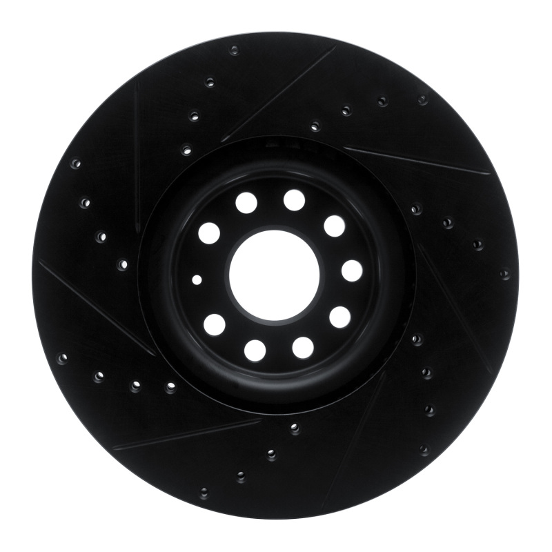 Picture of R1 18-25 Volkswagen ATLAS Front Right Drilled & Slotted Black Brake Rotor