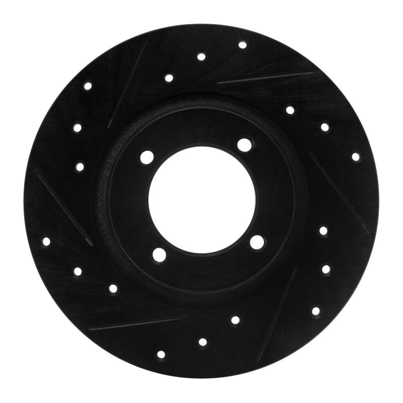 Picture of R1 75-79 Toyota Corolla (US/Canada) Front Left Drilled & Slotted Black Brake Rotor