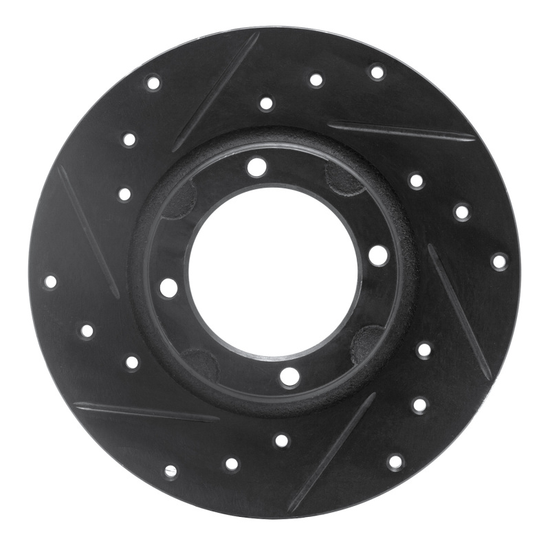 Picture of R1 80-82 Toyota Tercel Front Left Drilled & Slotted Black Brake Rotor