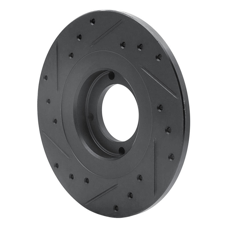 Picture of R1 81-84 Toyota STARLET Front Right Drilled & Slotted Black Brake Rotor