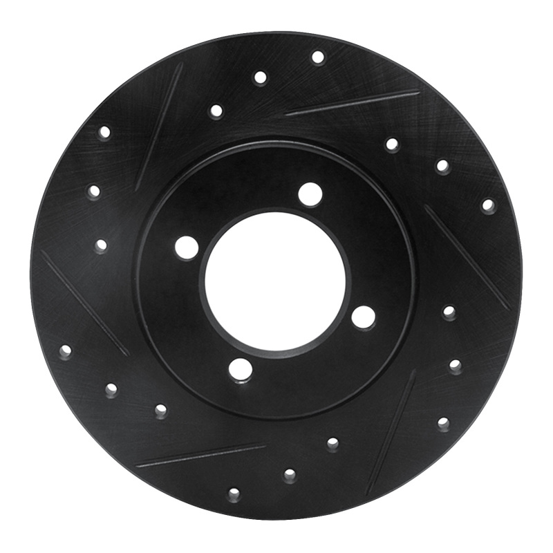 Picture of R1 80-83 Toyota Corolla (US/Canada) Front Left Drilled & Slotted Black Brake Rotor