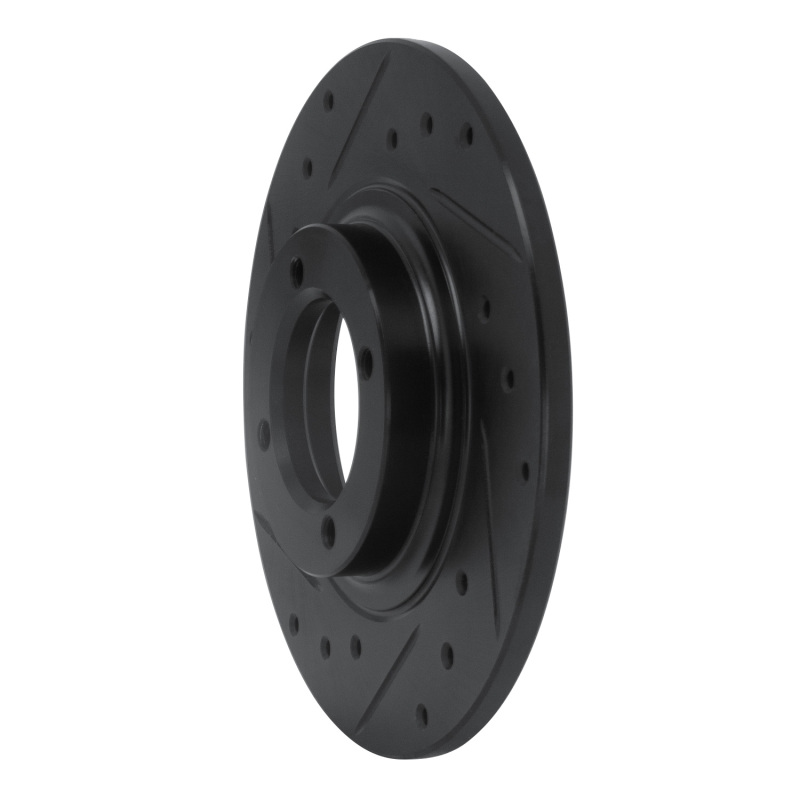 Picture of R1 81-84 Toyota STARLET Front Left Drilled & Slotted Black Brake Rotor
