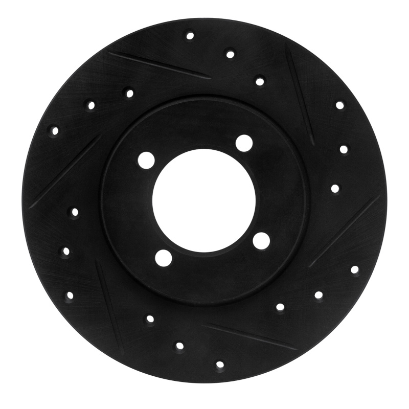 Picture of R1 80-83 Toyota Corolla (US/Canada) Front Right Drilled & Slotted Black Brake Rotor