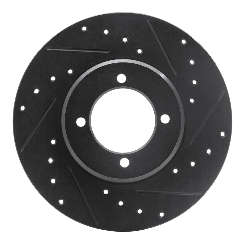 Picture of R1 72-82 Toyota CORONA Front Right Drilled & Slotted Black Brake Rotor