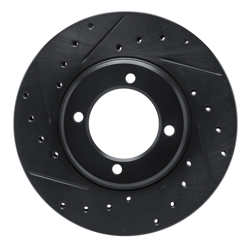 Picture of R1 81-82 Toyota Cressida Front Left Drilled & Slotted Black Brake Rotor
