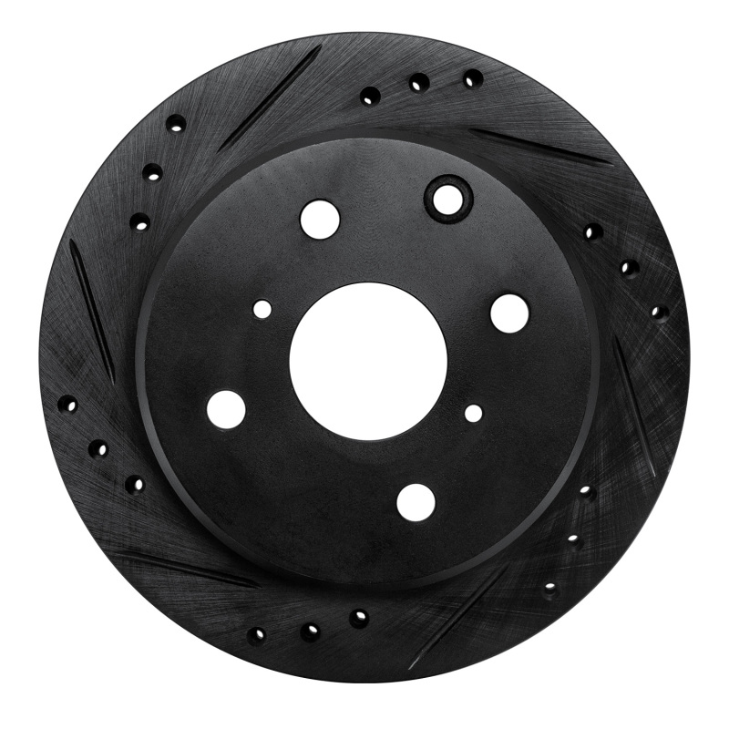 Picture of R1 82-85 Toyota Celica Rear Left Drilled & Slotted Black Brake Rotor
