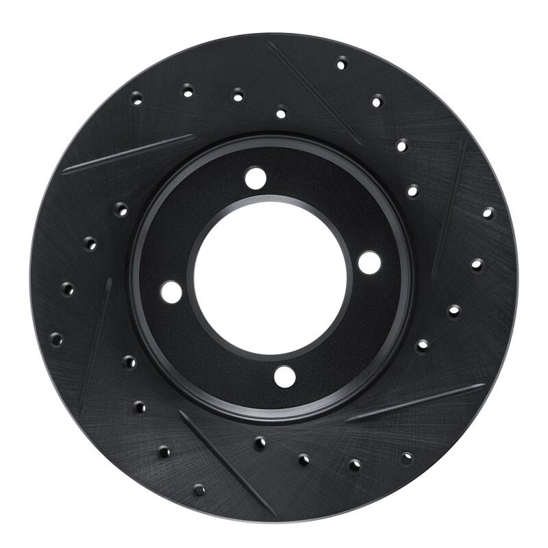 Picture of R1 81-82 Toyota Cressida Front Right Drilled & Slotted Black Brake Rotor