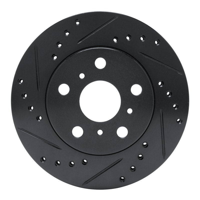 Picture of R1 83-86 Toyota Camry Front Left Drilled & Slotted Black Brake Rotor