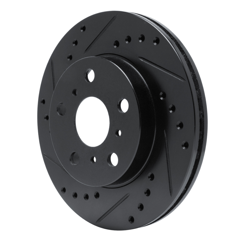 Picture of R1 83-86 Toyota Camry Front Left Drilled & Slotted Black Brake Rotor