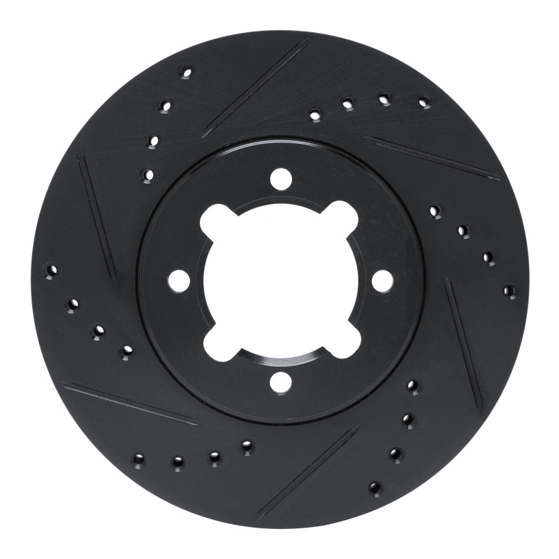 Picture of R1 83-84 Toyota Cressida Front Left Drilled & Slotted Black Brake Rotor