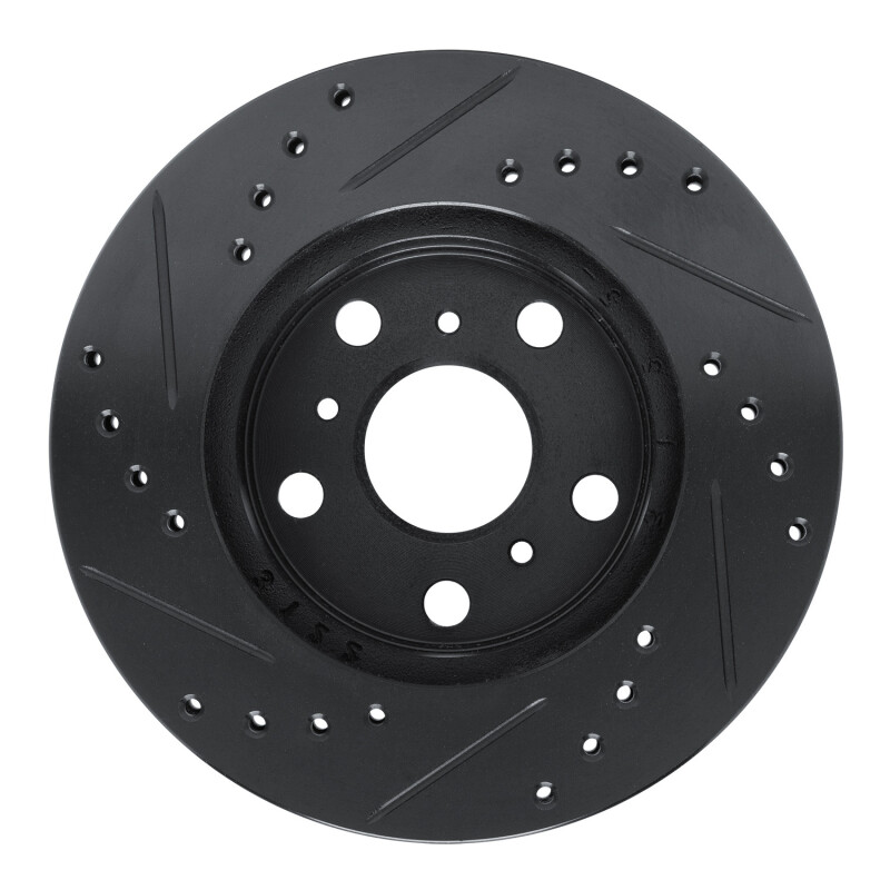 Picture of R1 83-86 Toyota Camry Front Right Drilled & Slotted Black Brake Rotor