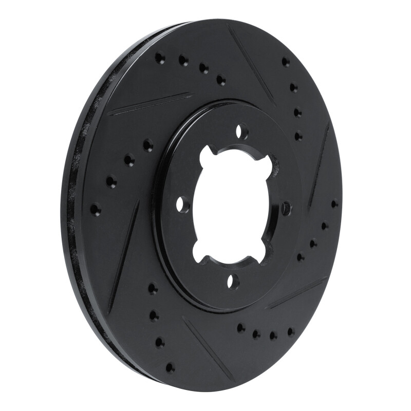 Picture of R1 83-84 Toyota Cressida Front Right Drilled & Slotted Black Brake Rotor