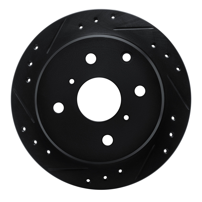 Picture of R1 83-84 Toyota Cressida Rear Left Drilled & Slotted Black Brake Rotor