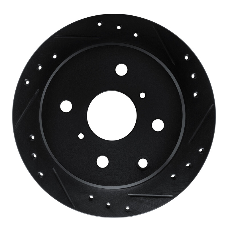 Picture of R1 83-84 Toyota Cressida Rear Right Drilled & Slotted Black Brake Rotor