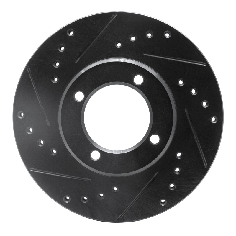 Picture of R1 84-87 Toyota Cressida Front Left Drilled & Slotted Black Brake Rotor