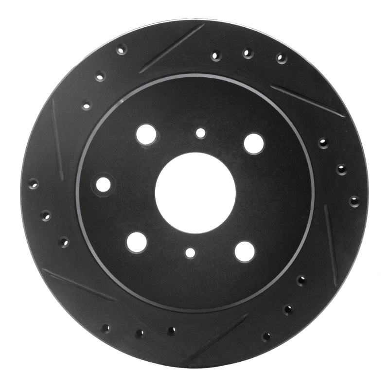 Picture of R1 84-88 Toyota Cressida Rear Left Drilled & Slotted Black Brake Rotor