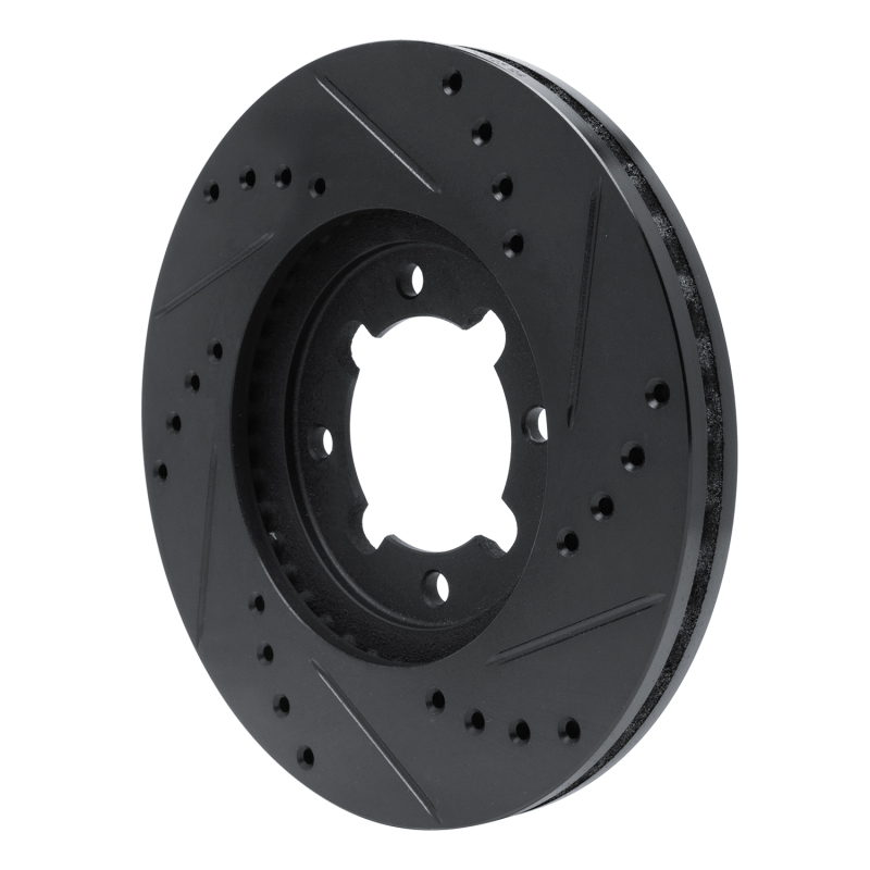 Picture of R1 83-84 Toyota Cressida Front Left Drilled & Slotted Black Brake Rotor