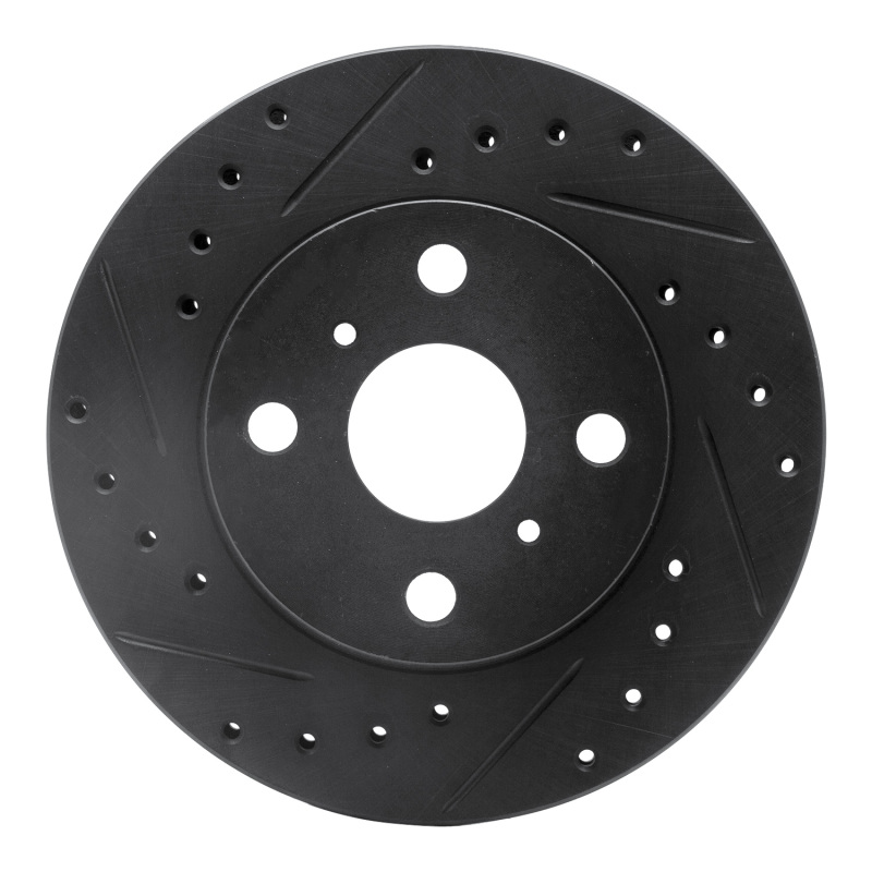 Picture of R1 86-89 Toyota Celica Front Left Drilled & Slotted Black Brake Rotor