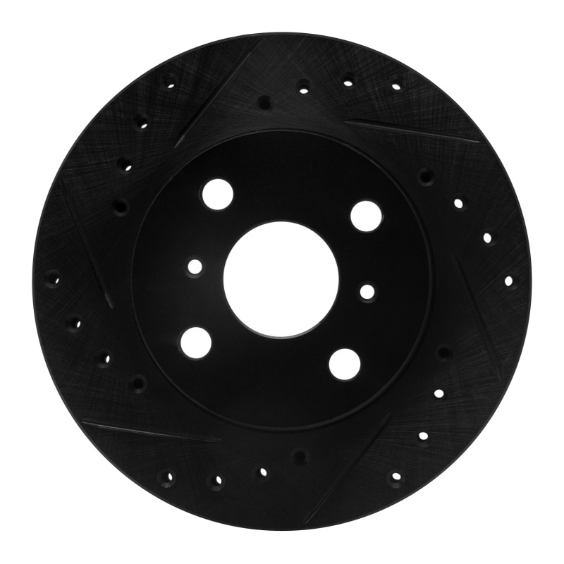Picture of R1 86-89 Toyota Celica Front Right Drilled & Slotted Black Brake Rotor