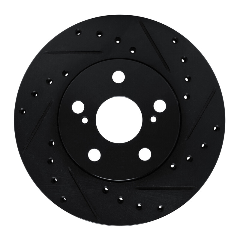 Picture of R1 87-87 Toyota Camry Front Right Drilled & Slotted Black Brake Rotor