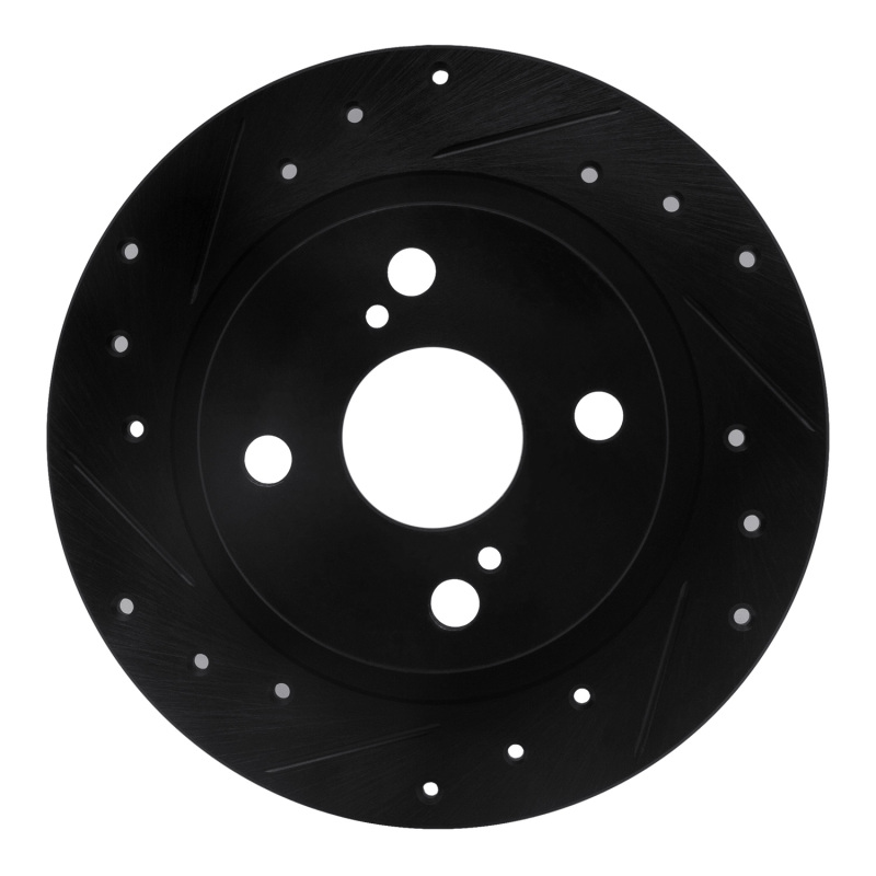Picture of R1 87-92 Chevrolet Nova Rear Left Drilled & Slotted Black Brake Rotor