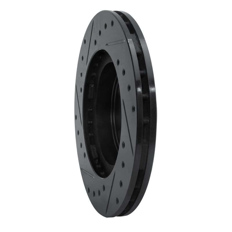Picture of R1 86-89 Toyota Celica Front Right Drilled & Slotted Black Brake Rotor