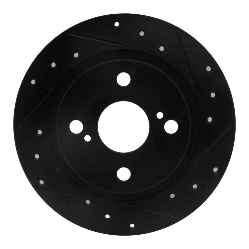 Picture of R1 87-92 Chevrolet Nova Rear Right Drilled & Slotted Black Brake Rotor
