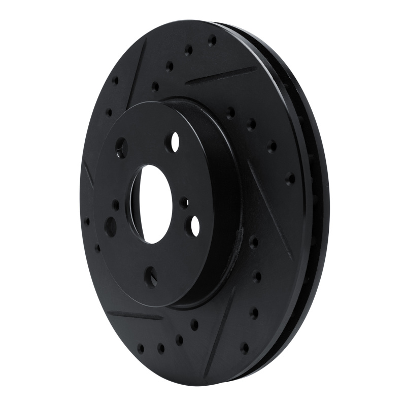 Picture of R1 87-87 Toyota Camry Front Left Drilled & Slotted Black Brake Rotor