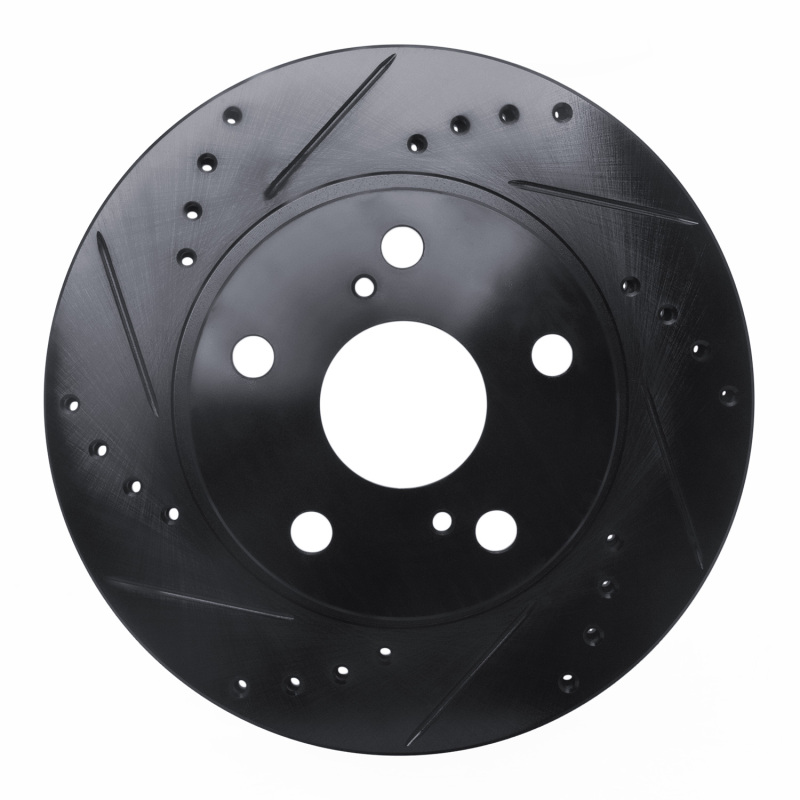 Picture of R1 89-92 Toyota Cressida Front Left Drilled & Slotted Black Brake Rotor