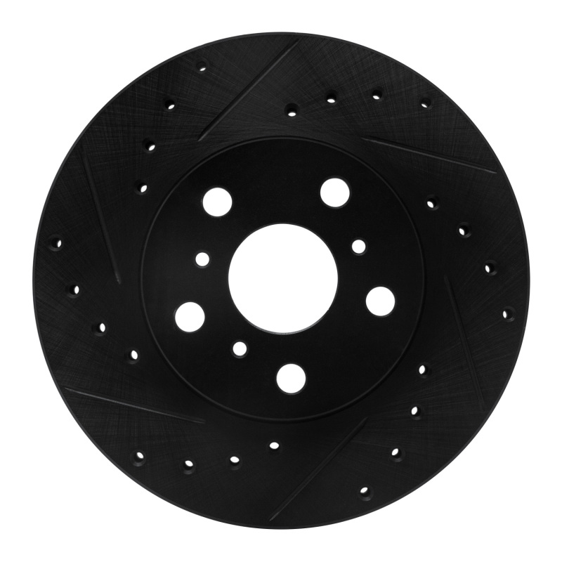 Picture of R1 88-93 Toyota Celica Front Left Drilled & Slotted Black Brake Rotor
