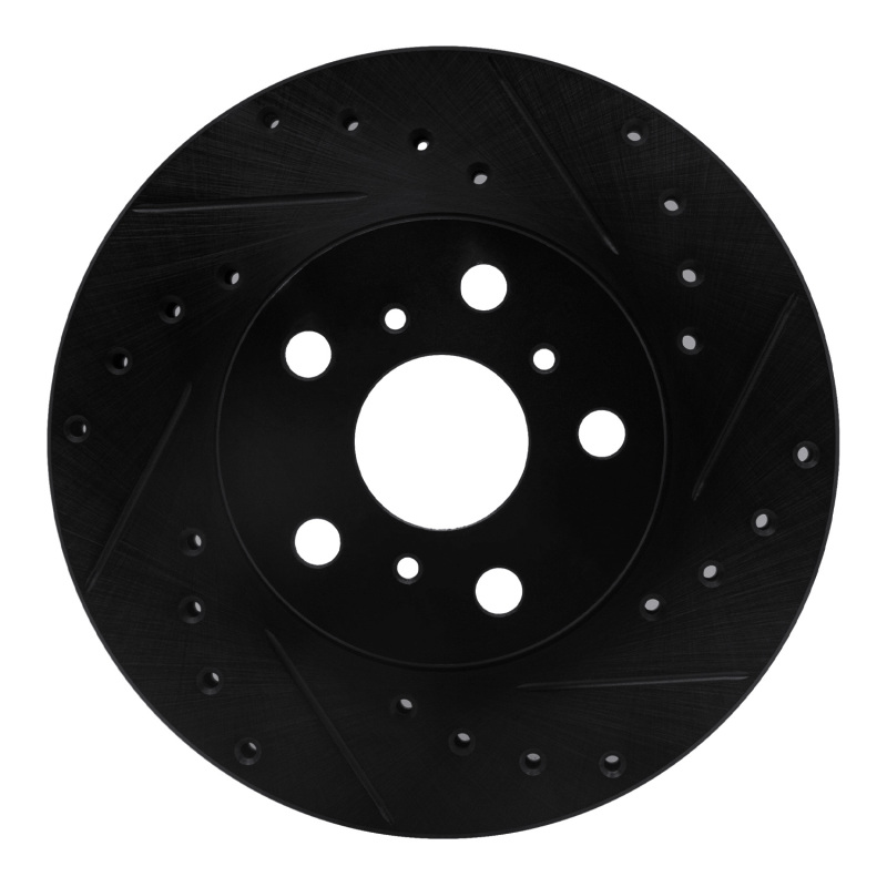 Picture of R1 88-93 Toyota Celica Front Right Drilled & Slotted Black Brake Rotor