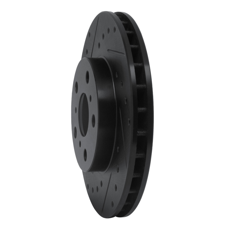 Picture of R1 88-93 Toyota Celica Front Left Drilled & Slotted Black Brake Rotor