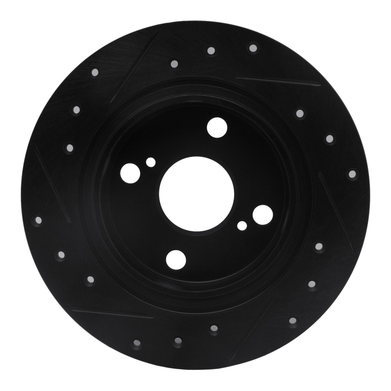 Picture of R1 87-92 Chevrolet Nova Rear Right Drilled & Slotted Black Brake Rotor