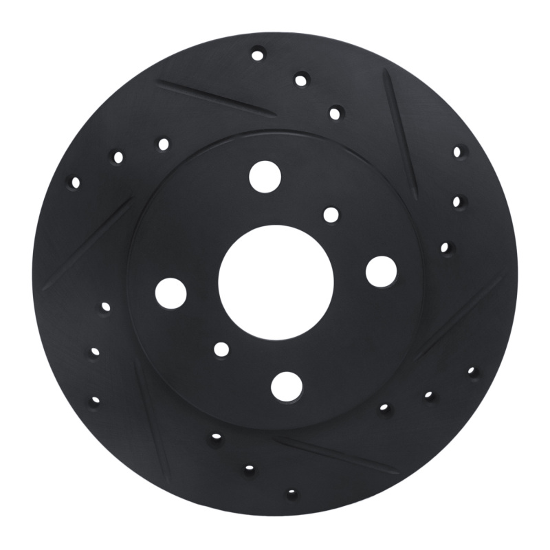 Picture of R1 90-91 Toyota Celica Front Right Drilled & Slotted Black Brake Rotor