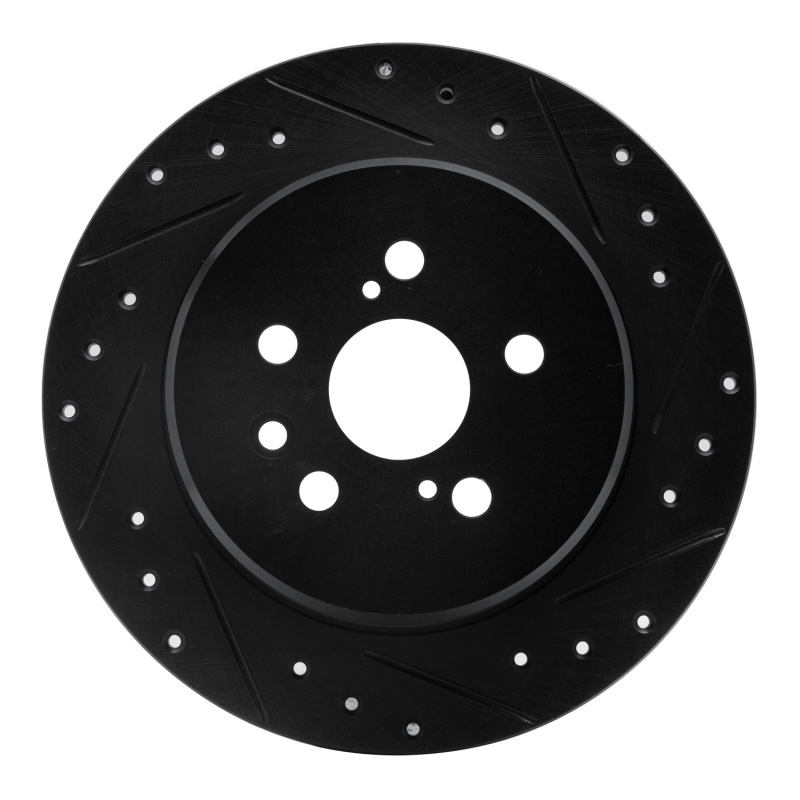 Picture of R1 90-93 Toyota Celica Rear Right Drilled & Slotted Black Brake Rotor