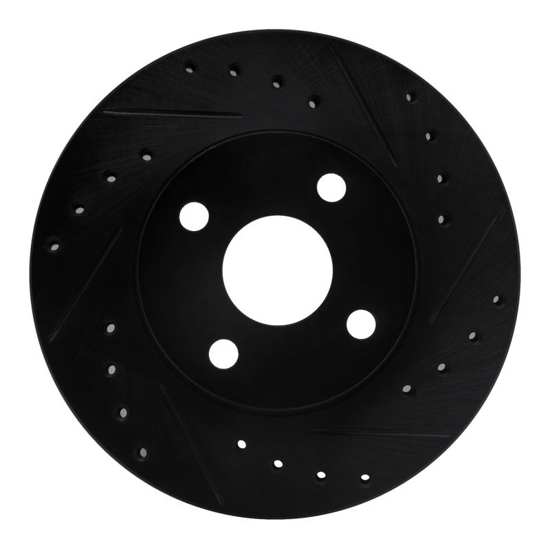 Picture of R1 92-95 Toyota Paseo Front Right Drilled & Slotted Black Brake Rotor