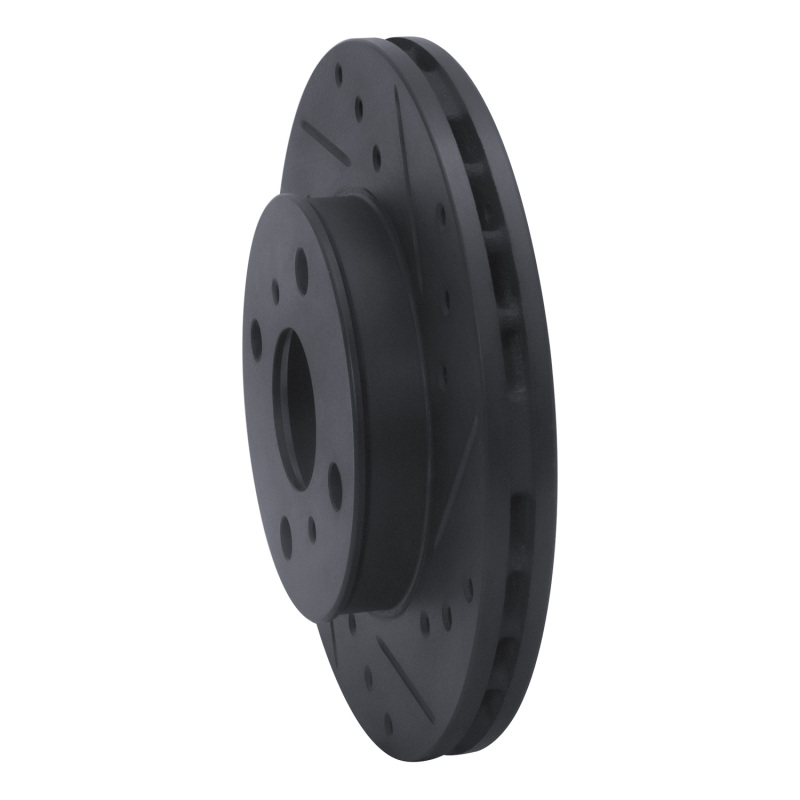 Picture of R1 90-91 Toyota Celica Front Right Drilled & Slotted Black Brake Rotor